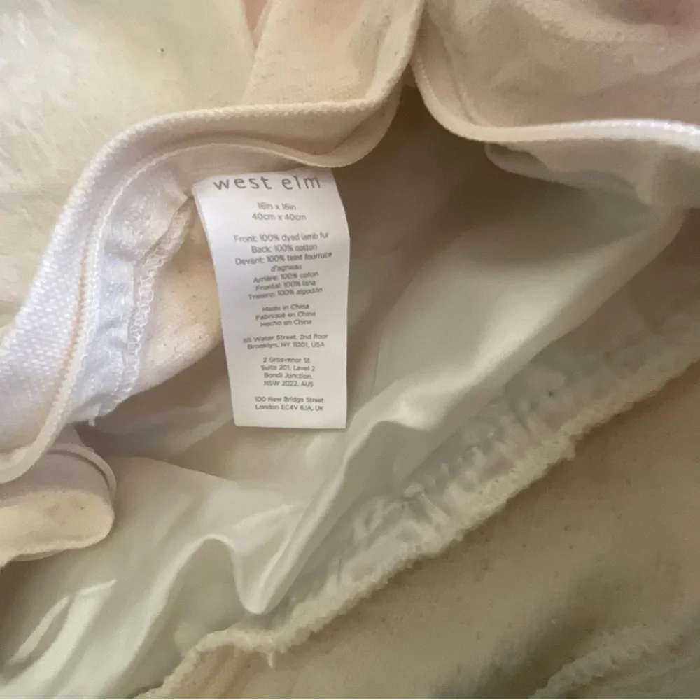 West Elm Fur pink pillow case